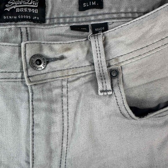 Superdry Slim Low Rider Jeans – Gray Denim waist 32 - Picture 6 of 15